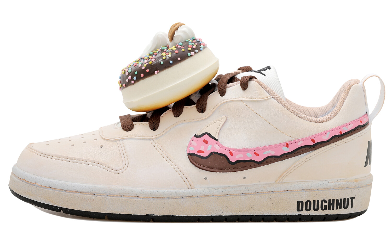 

Кроссовки Nike Court Borough Skateboard Shoes Women's Low-Top Beige Brown/Pink