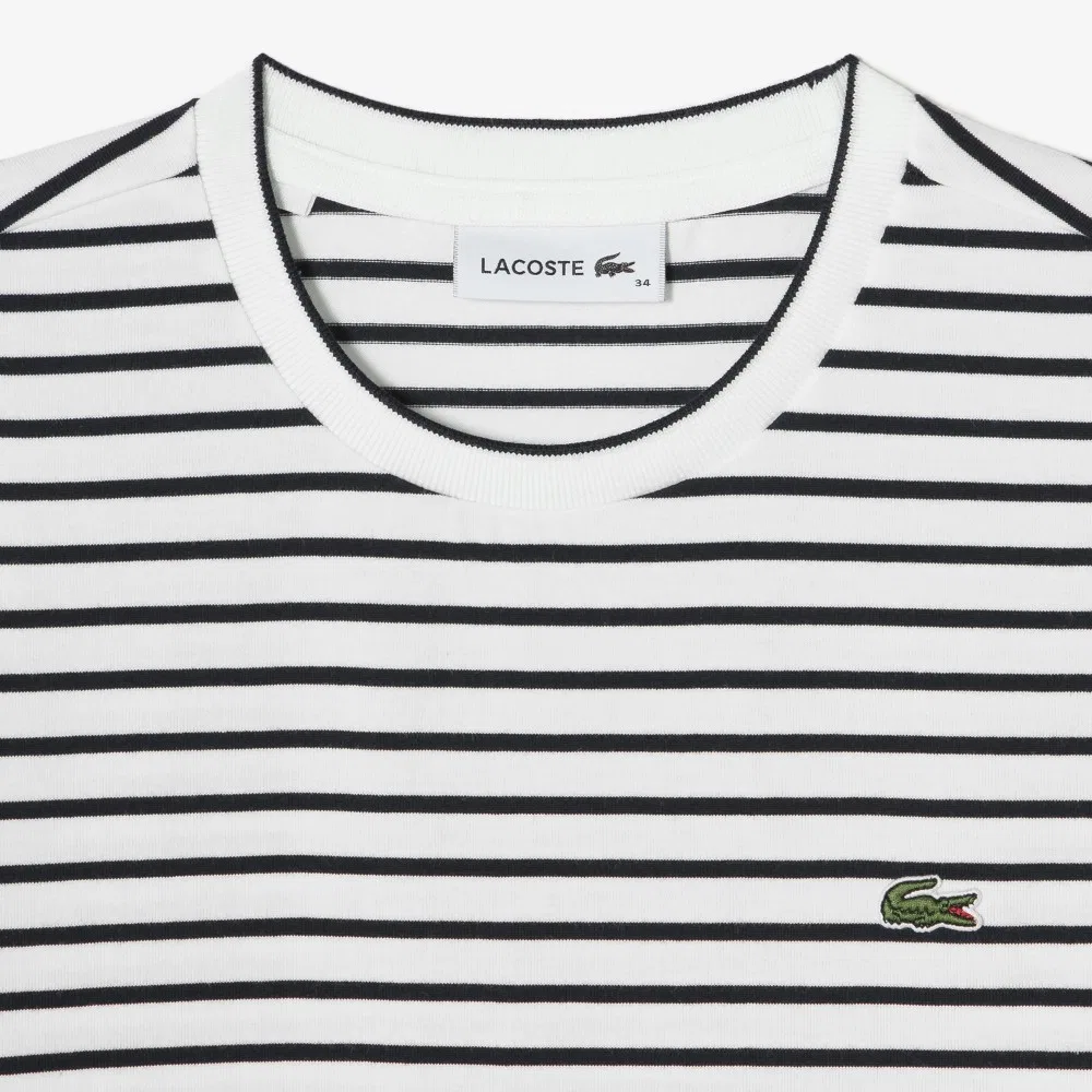 Женская полосатая футболка тёмно-синяя от Lacoste — фото 2
