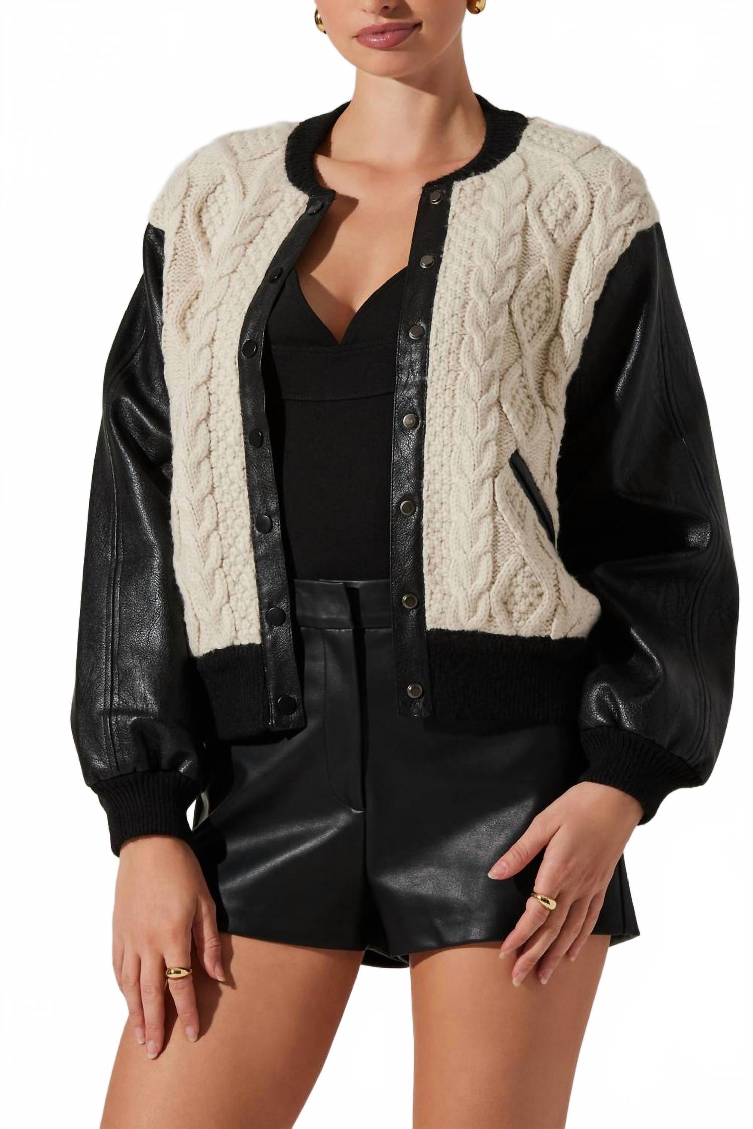 

Финн контрастная бомбер ASTR, кремовый