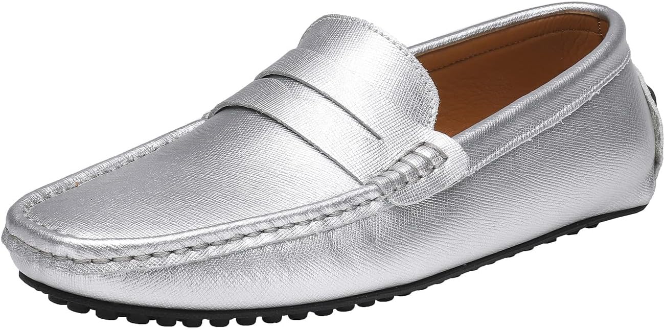 

Мужские классические мокасины Santimon с перемычкой, многокрасочные, для вождения, серебро