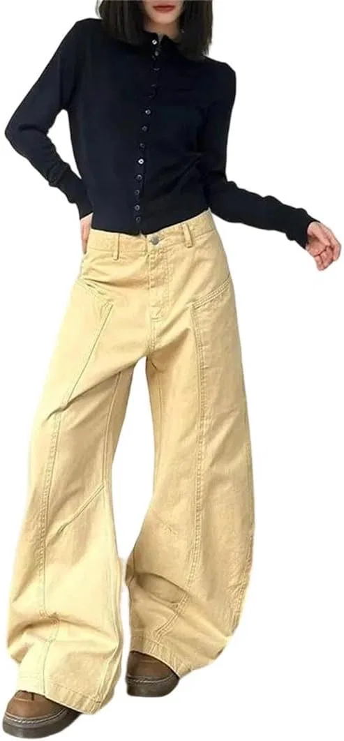 Джинсы женские свободные, American Retro, хаки