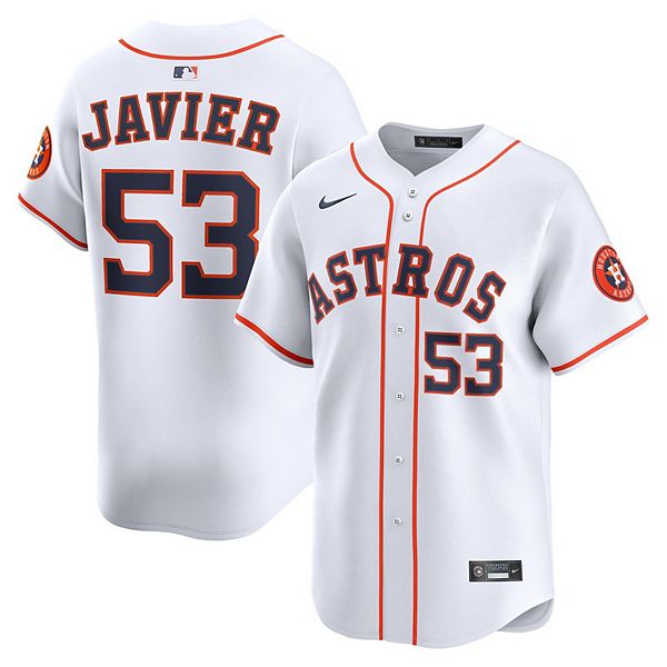 Мужская белая домашняя лимитированная футболка игрока Cristian Javier Houston Astros Nike — фото 2