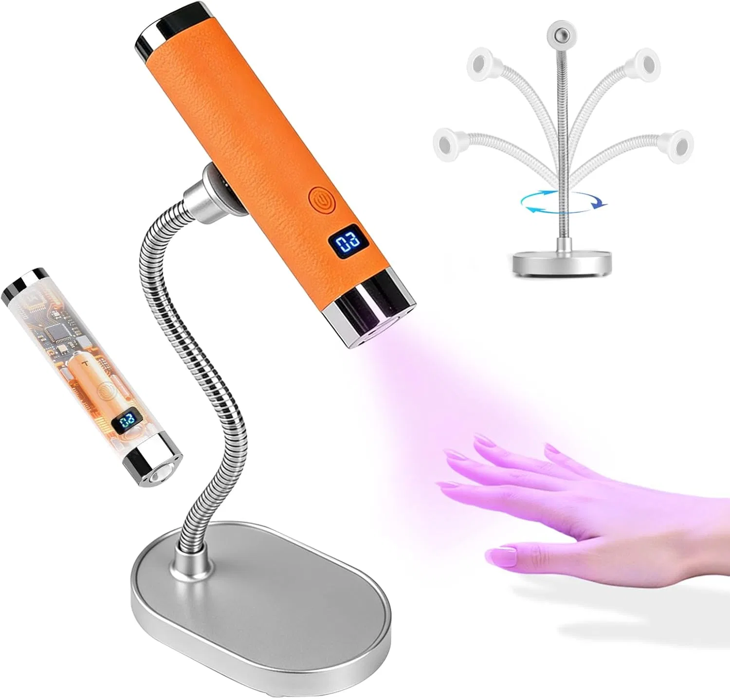 УФ лампа для ногтей с магнитным штативом и AI сенсором Teckzoon