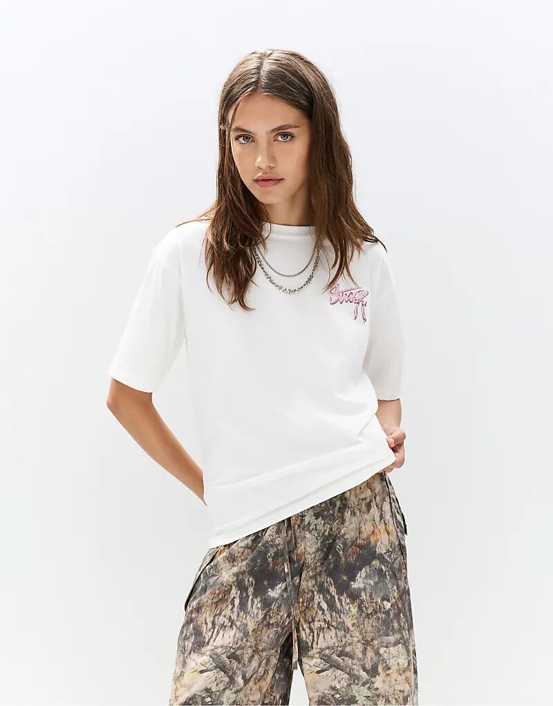 

Футболка Pull&Bear Stwd с бантом в цвете «лёд»