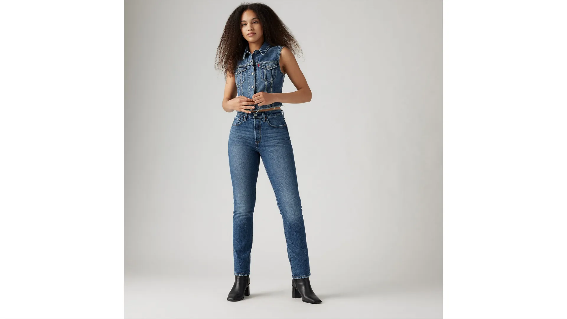 

501 женские джинсы оригинального кроя Levi's, цвет Erin Can't Wait - Medium Wash - Stretch