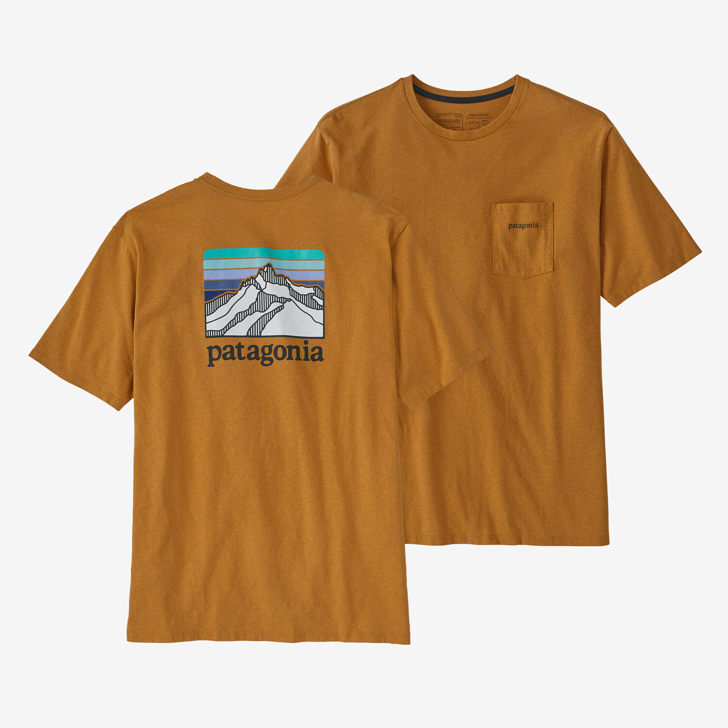 

Мужская ответственная футболка с логотипом и карманом Patagonia, цвет Dried Mango
