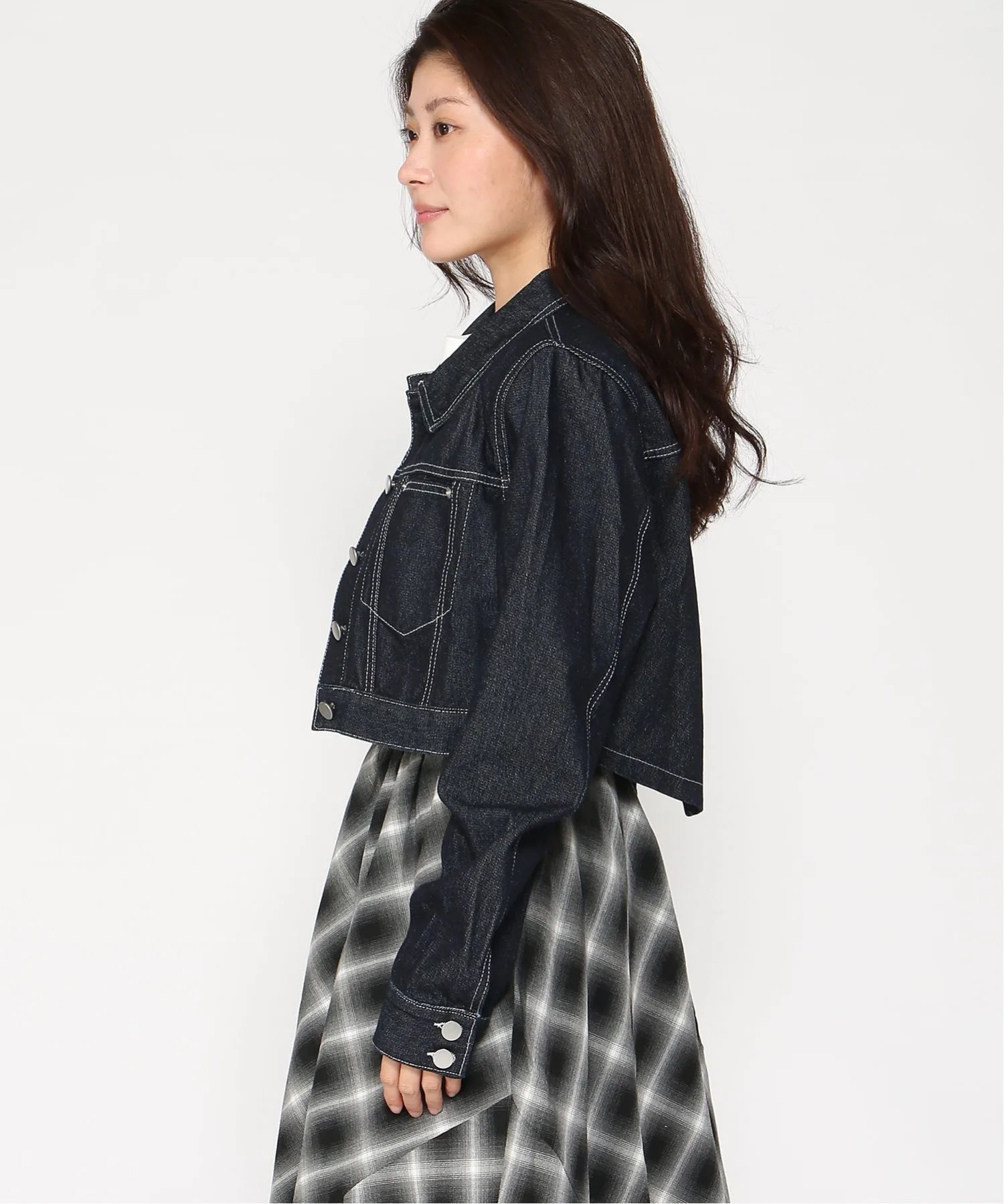 Джинсовая куртка в стиле "кукольная девочка" Girly Doll, Navy — фото 2