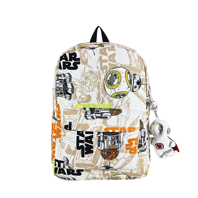 

BALANG Нейлоновый рюкзак унисекс черно-синий и бело-оранжевый, Khaki+Silver Face Astronaut Charm