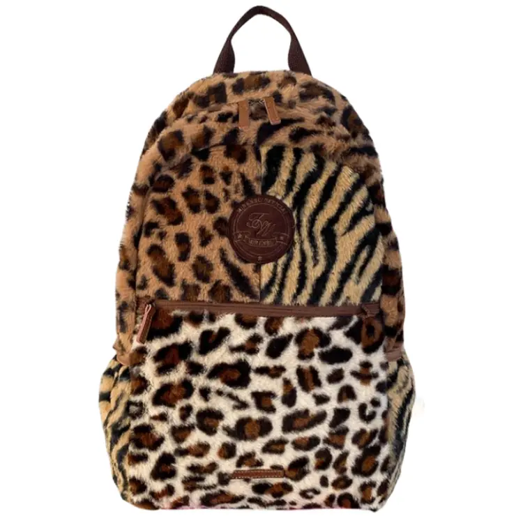 

Флисовая футболка с леопардовым принтом Удобный рюкзак Унисекс Черный/Белый/Розовый/Кофе BRABOSTON, Хуашэн Коричневый с подвеской Длинноногая Тучка