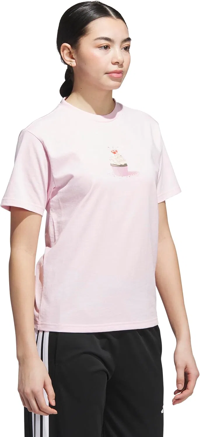 Футболка с принтом adidas Coquette Graphic, Clear Pink/Cupcake — фото 2