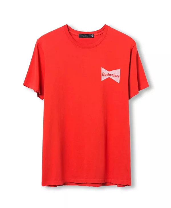 

Футболка унисекс Budweiser King of Beers в винтажном стиле Junk Food Clothing, красный