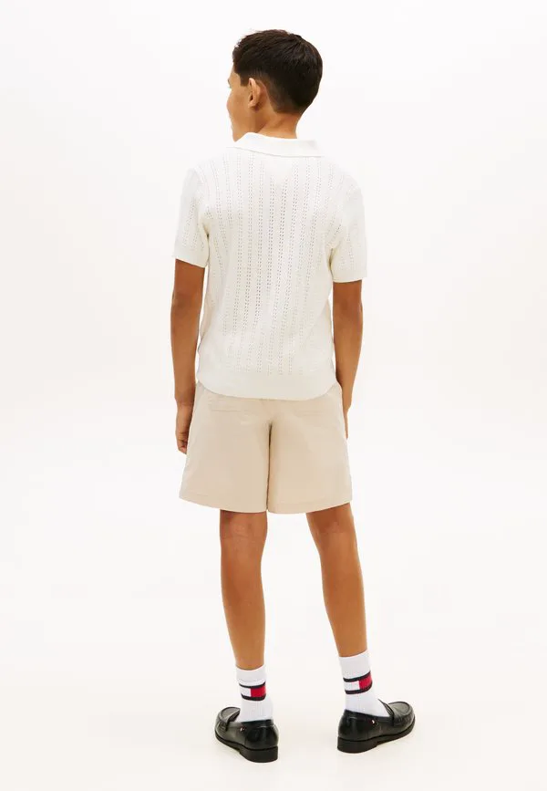 Рубашка-Поло стандартного кроя из ажурной вязки Tommy Hilfiger, Ivory Silk — фото 3