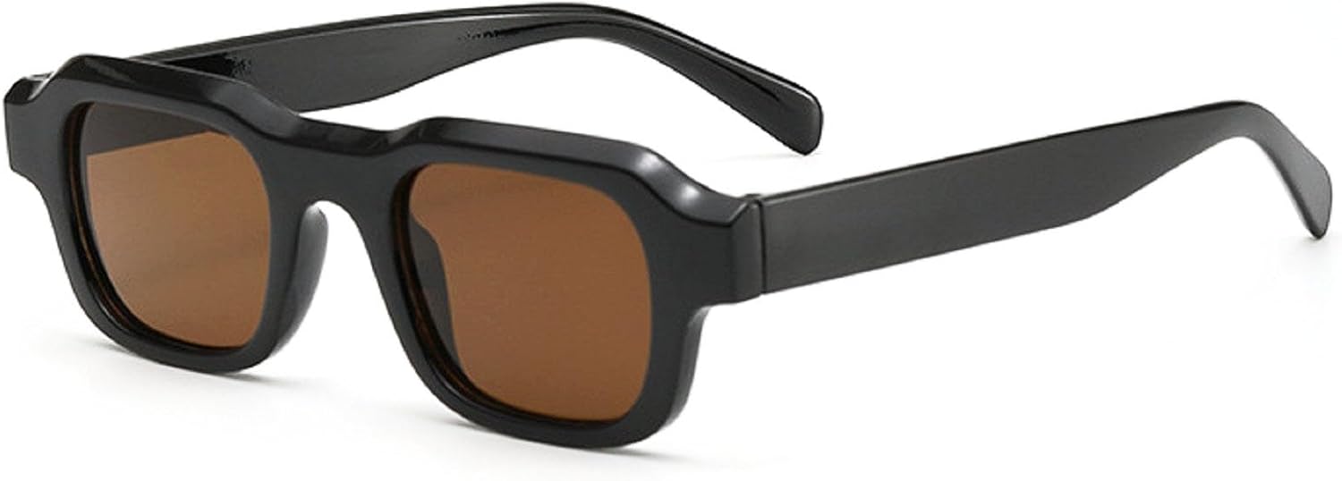 

Солнцезащитные очки Melrose Fashion Square для женщин, ретро-очки, защита от УФ-излучения UV400; солнцезащитные очки для мужчин с градиентным панк-эффектом, желто-синие, Black Tea