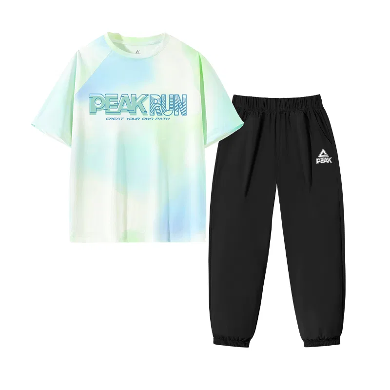Спортивный костюм детский Crew Neck Thin PEAK сине-зеленый — фото 4