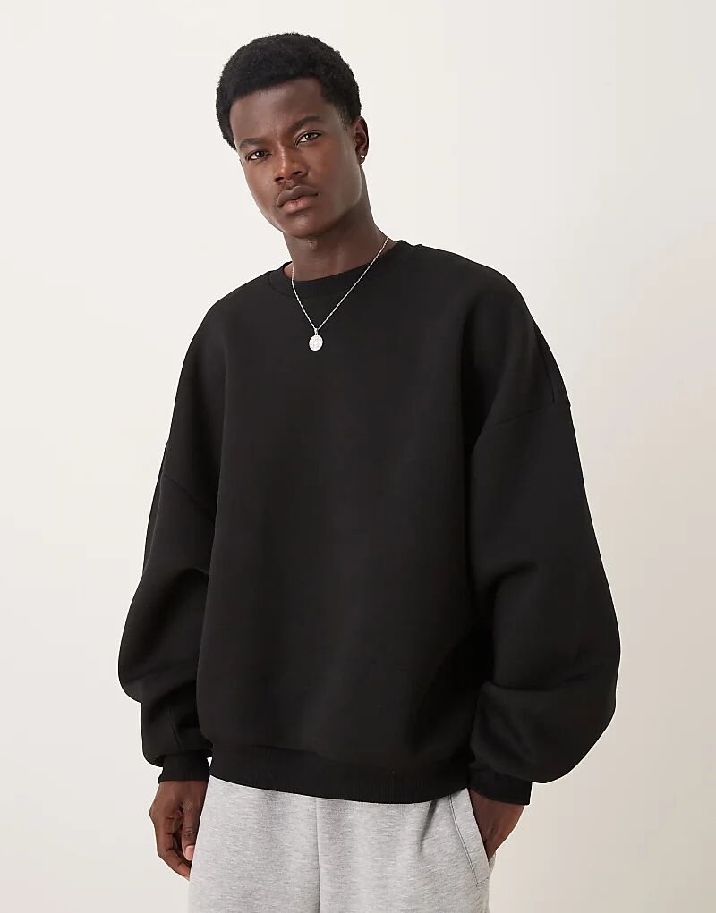 

Толстовка ASOS DESIGN Extreme oversize из плотной ткани с аквалангом черного цвета