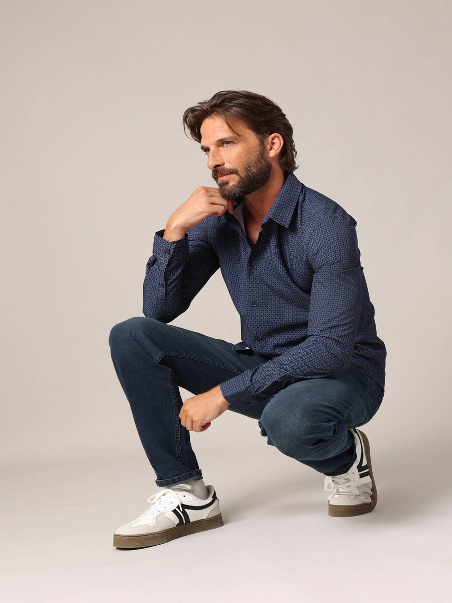 

Рубашка на пуговицах классического кроя Deeluxe HOLDEN, темно-синий