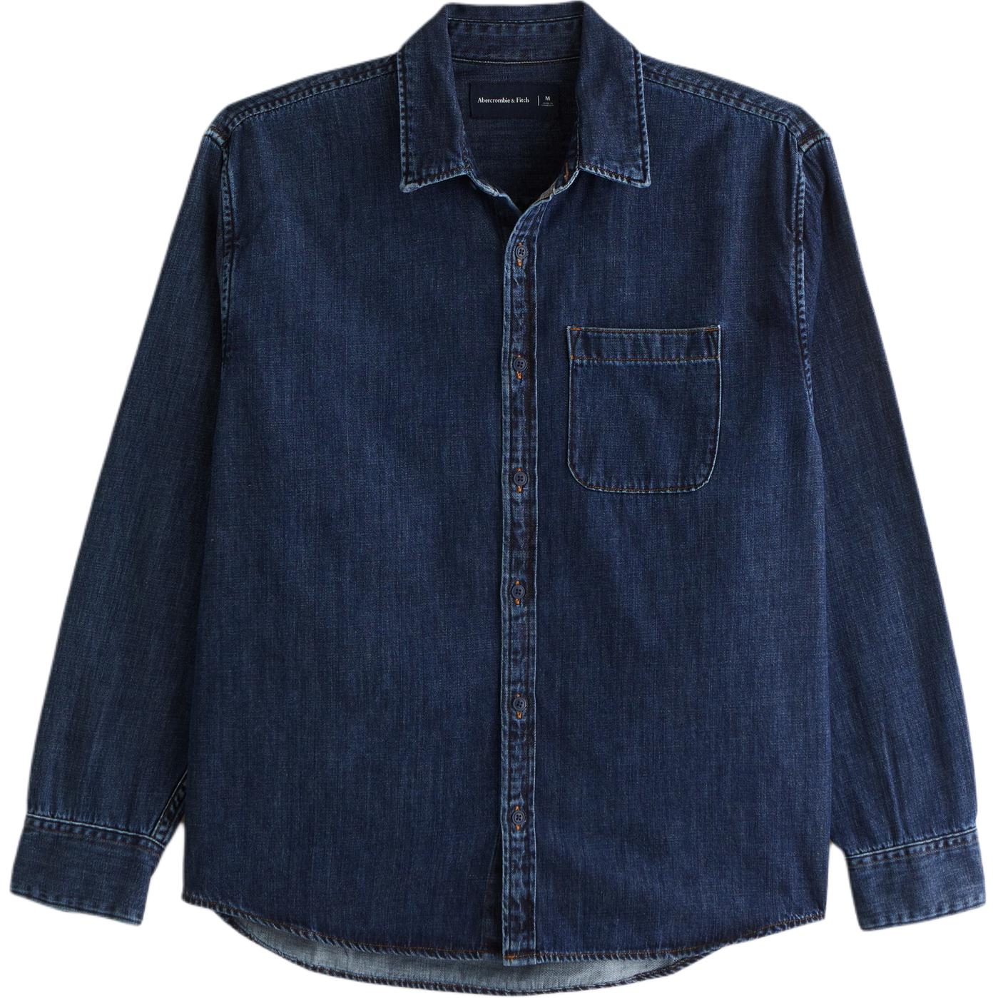 

Abercrombie＆Fitch Мужская рубашка темно-синего цвета