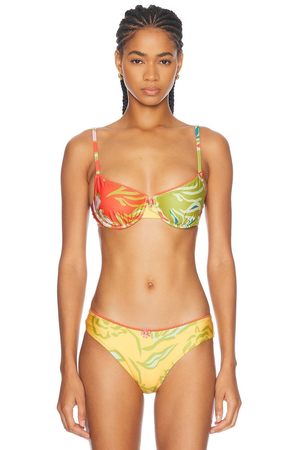 

Верх бикини Daphne Solid & Striped, цвет Hibiscus Print