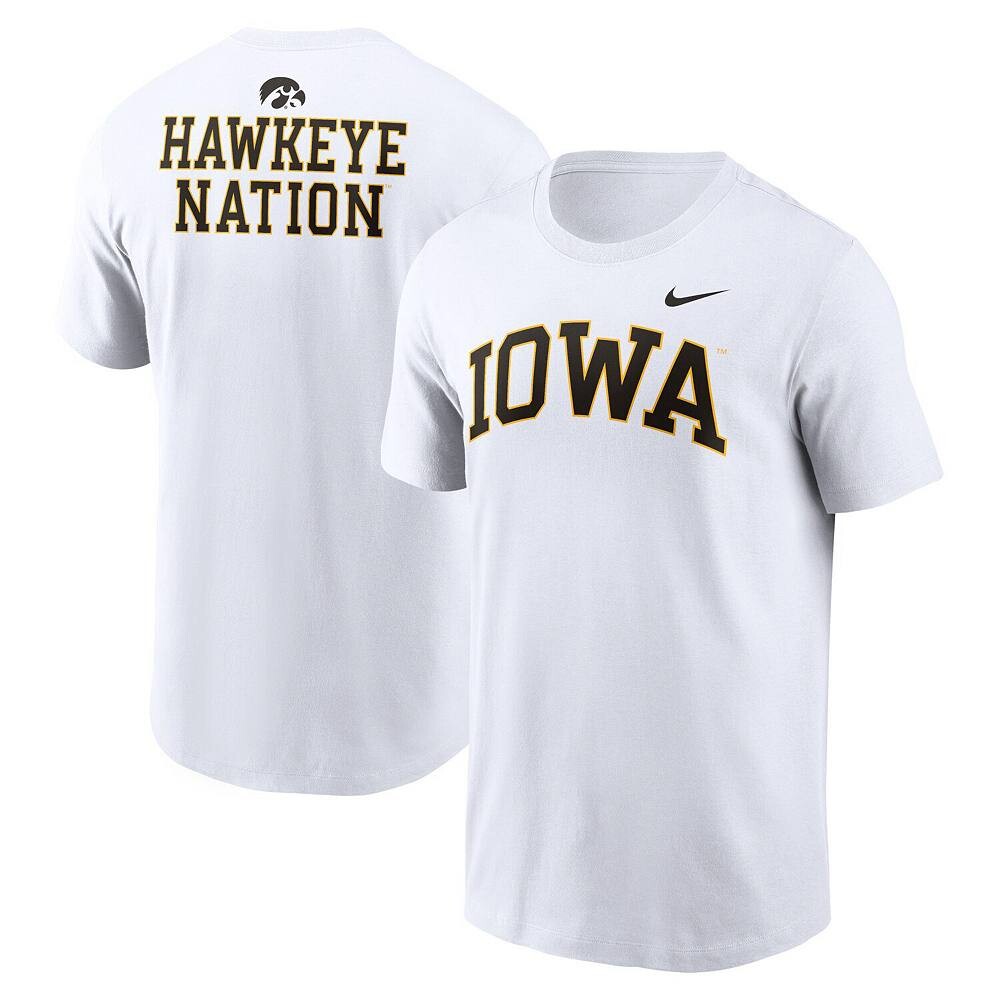 

Мужская белая футболка Nike Iowa Hawkeyes Blitz 2-Hit, цвет Iwa White