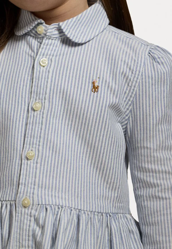 Полосатое хлопковое платье-рубашка оксфорд 714y Polo Ralph Lauren, Blue/White — фото 4