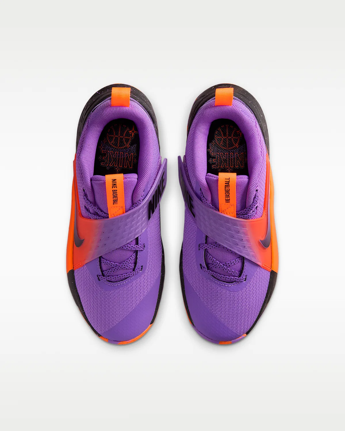 Детские баскетбольные кроссовки Nike Team Hustle D 12, Bright Violet/Total Orange/Cool Grey/Black — фото 4