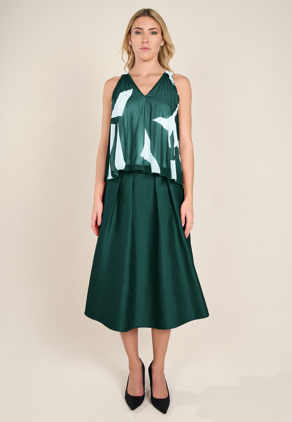 

Юбка плиссированная A-line skirt Apart, зеленый