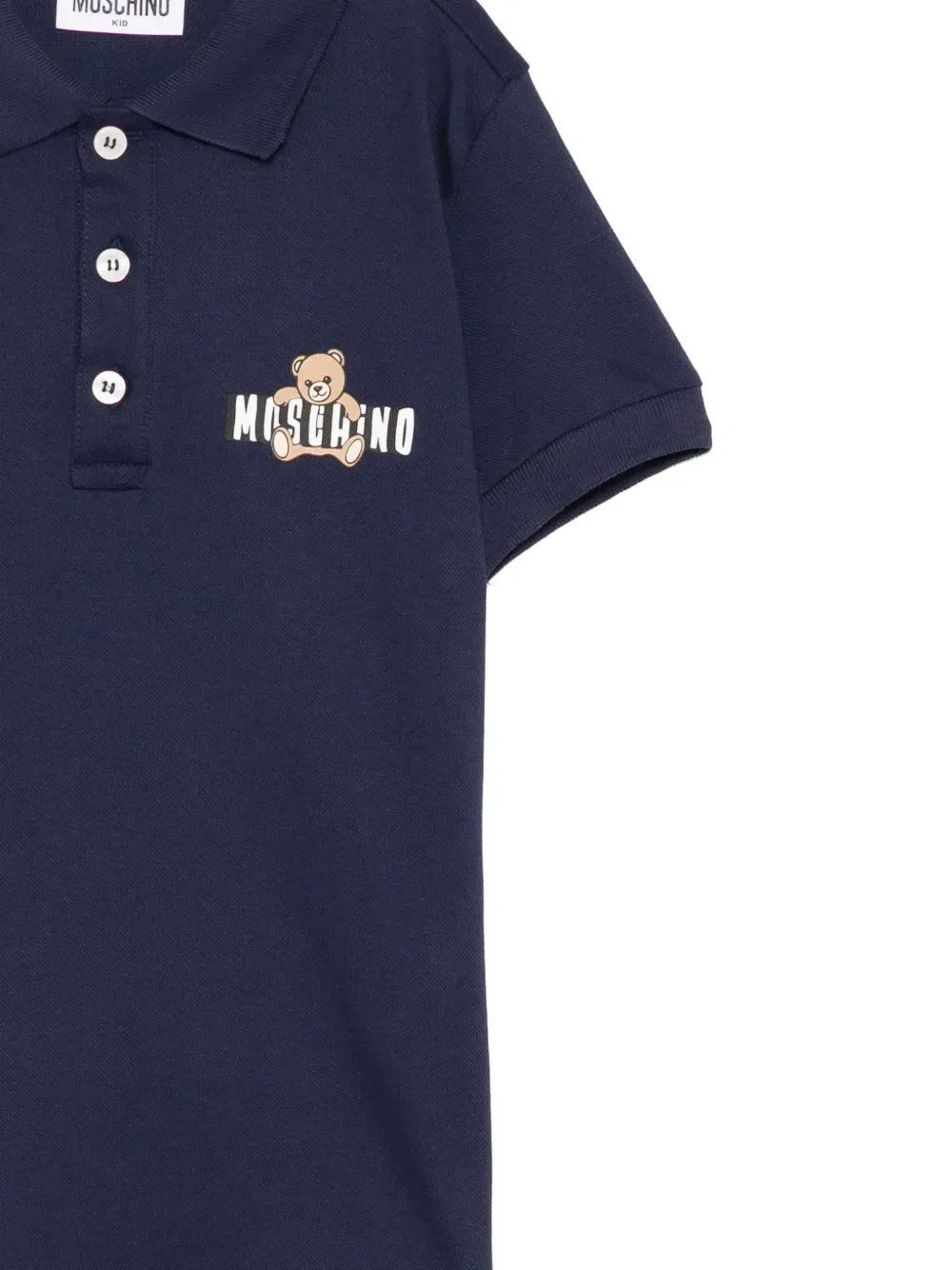 Рубашка-поло с принтом "плюшевый мишка" Moschino Kids, синий — фото 3