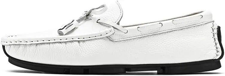 Лоферы мужские с кисточками, White, Square Toe, Driving Boat Shoes, Anti-Slip SayfuR — фото 3