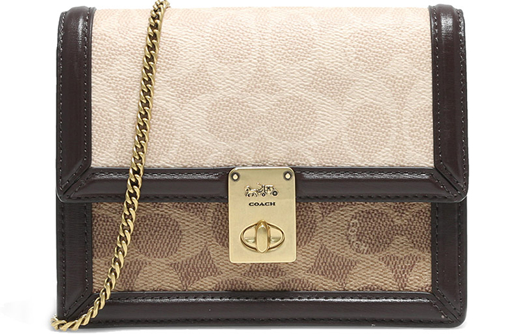 

Кошелек Hutton из телячьей кожи, поясная сумка, кроссбодди Coach для женщин, цвет хаки и коричневый