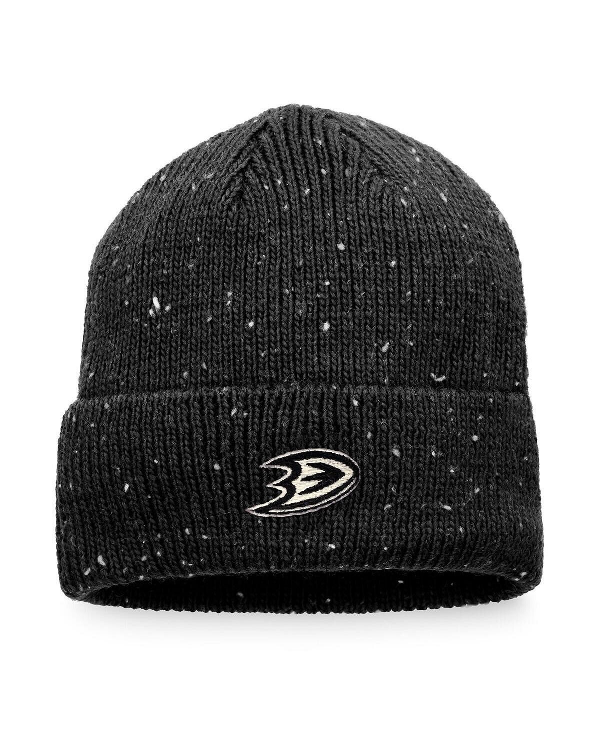 

Мужская фирменная черная вязаная шапка Anaheim Ducks Authentic Pro Rink Pinnacle с манжетами Fanatics