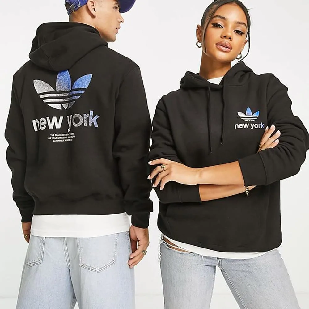 Толстовка adidas Originals City Trefoil New York, черная — фото 2