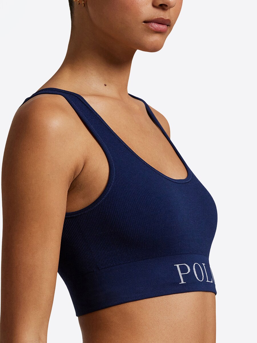 Бюстгальтер-бралетт Polo Ralph Lauren Ribbed Seamless, темно-синий — фото 4