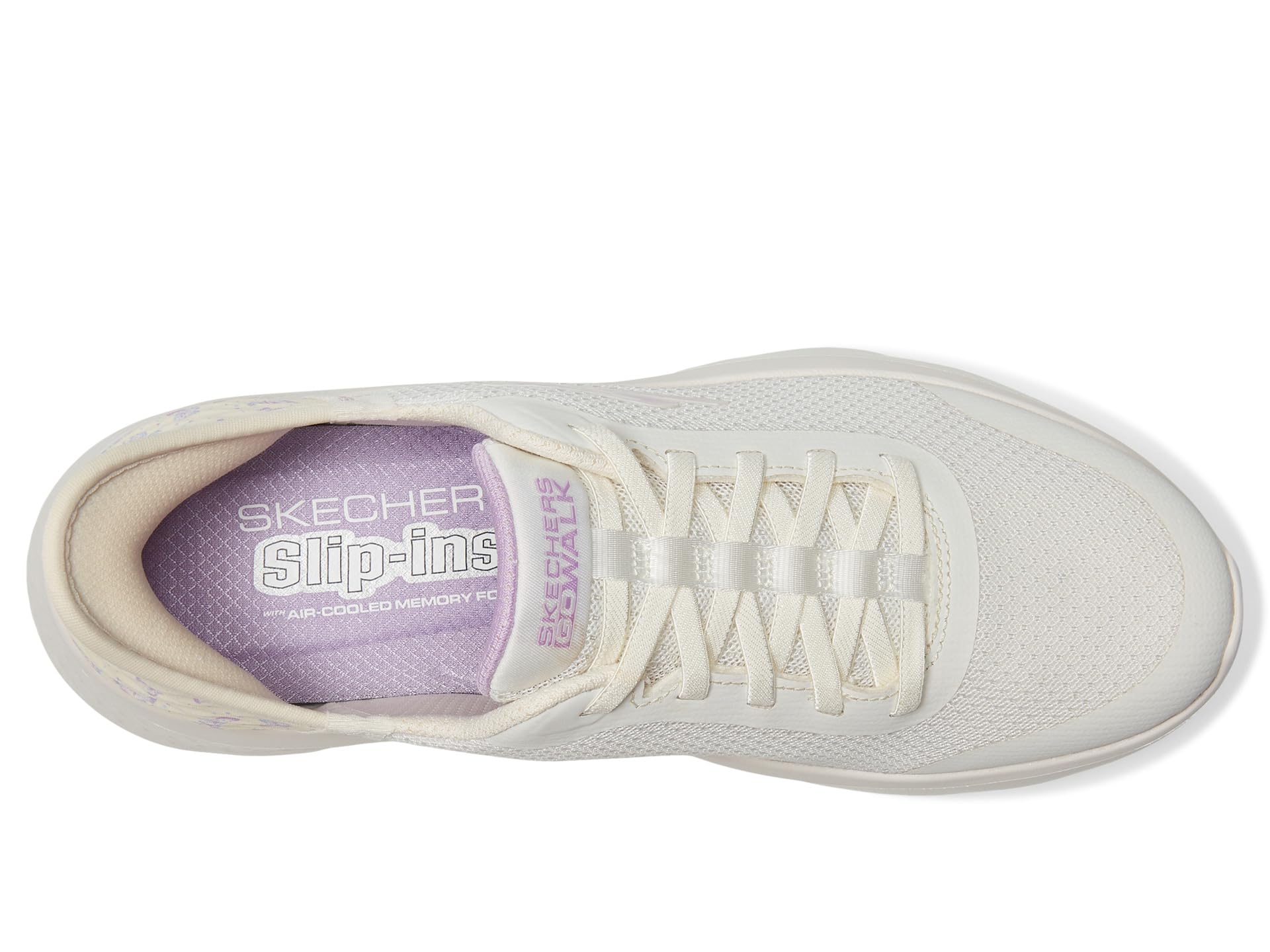 Кроссовки SKECHERS Performance Go Walk Flex Eva Hands Free Slip-Ins, цвет Natural/Purple — фото 2