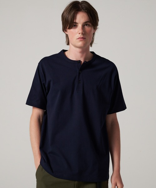 

Футболка с коротким рукавом, хенли, бренд Eddie Bauer, цвет темно-синий