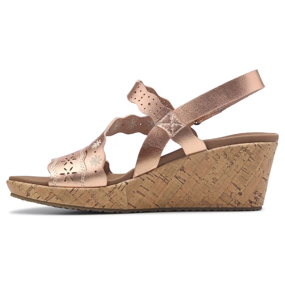 Сандалии на танкетке Beverlee cherished aura от Skechers, rose gold — фото 3
