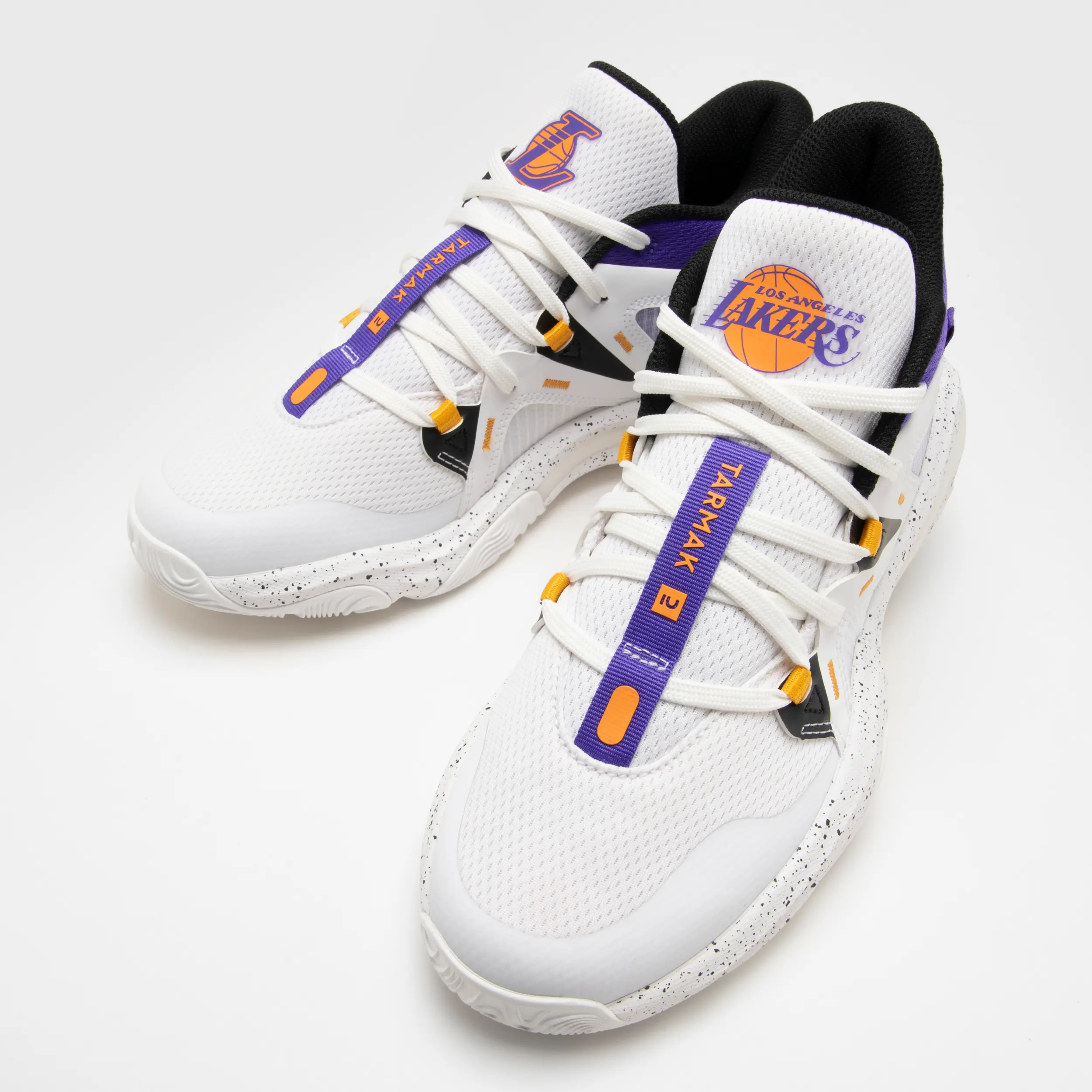 Молодёжные баскетбольные кроссовки Tarmak NBA SE900 Lakers/белые — фото 2
