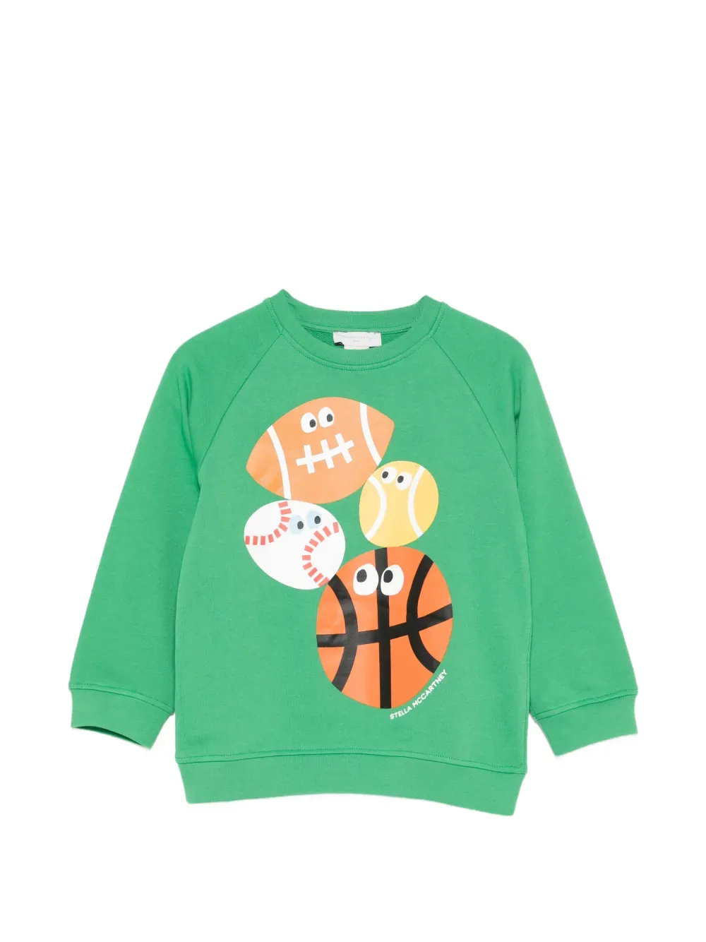 Свитшот с спортивным принтом Stella McCartney Kids, зеленый