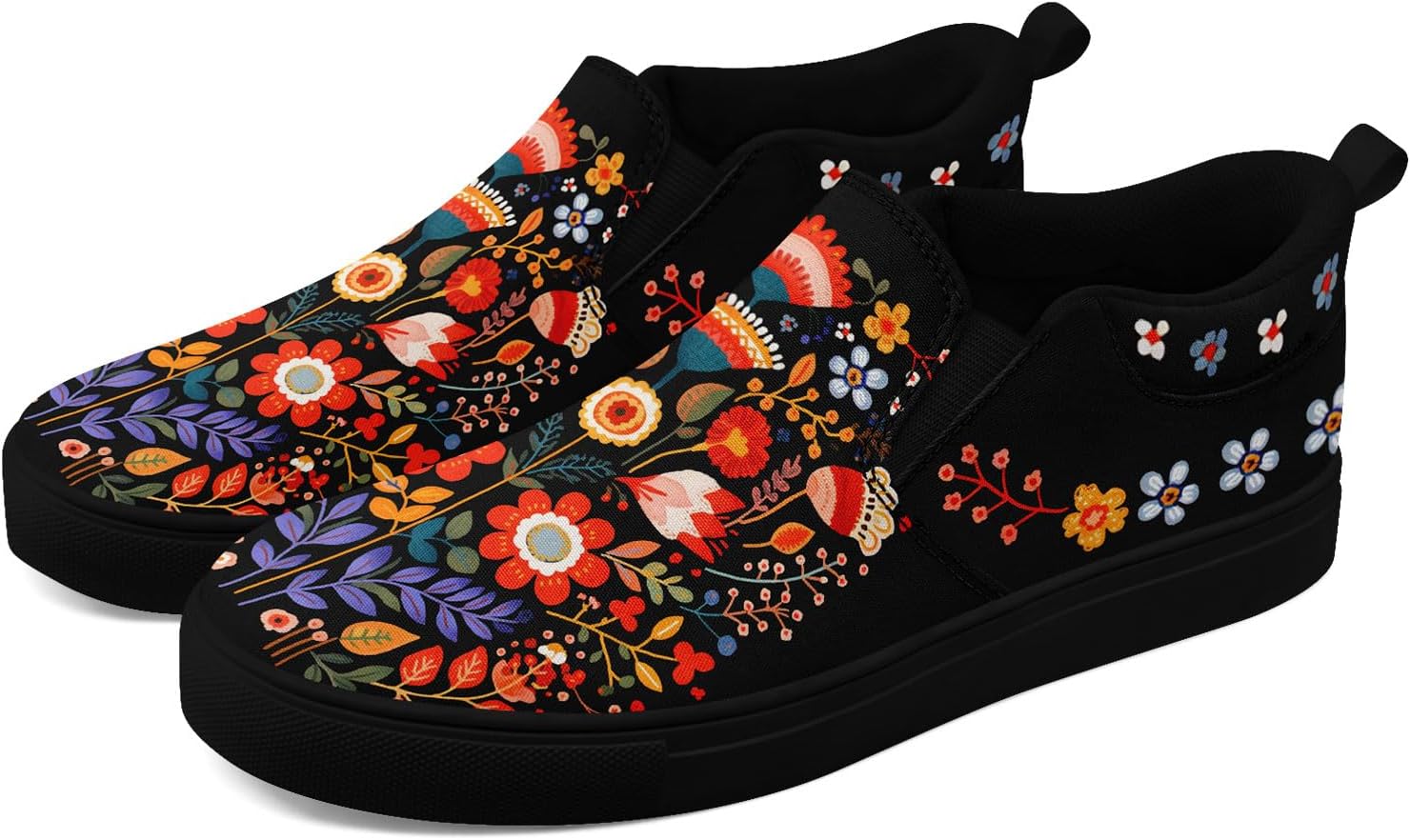 

Женские цветочные слипоны на холщовой подошве, модные мужские повседневные стильные легкие кроссовки, подарок для нее, дышащая обувь Awsole, черный/красный/синий/оранжевый/розовый