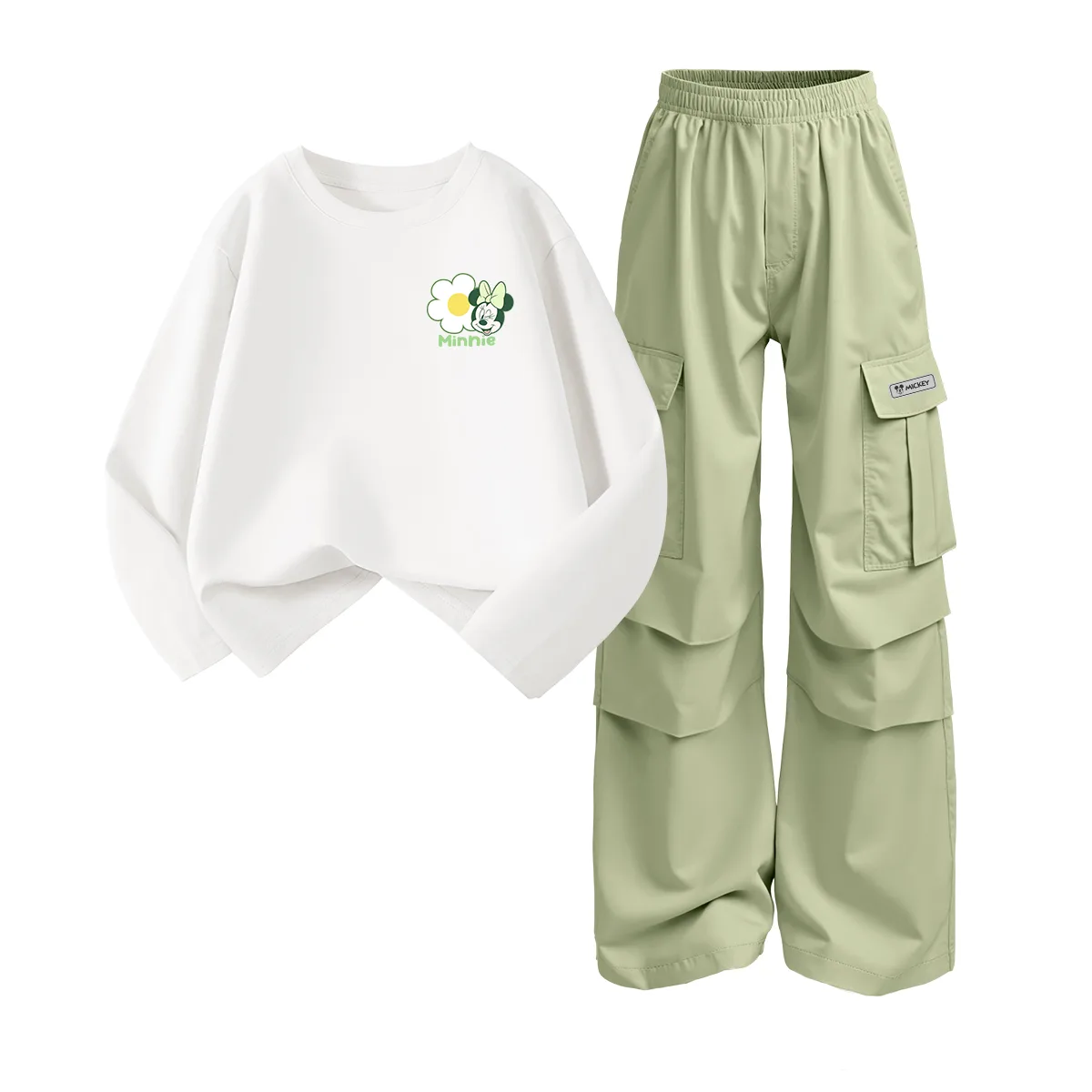 Детский спортивный костюм Casual для детей 3-7 лет Disney, Di LV Morning White+Di H Square Hook-and-Loop K Outdoor Green — фото 3
