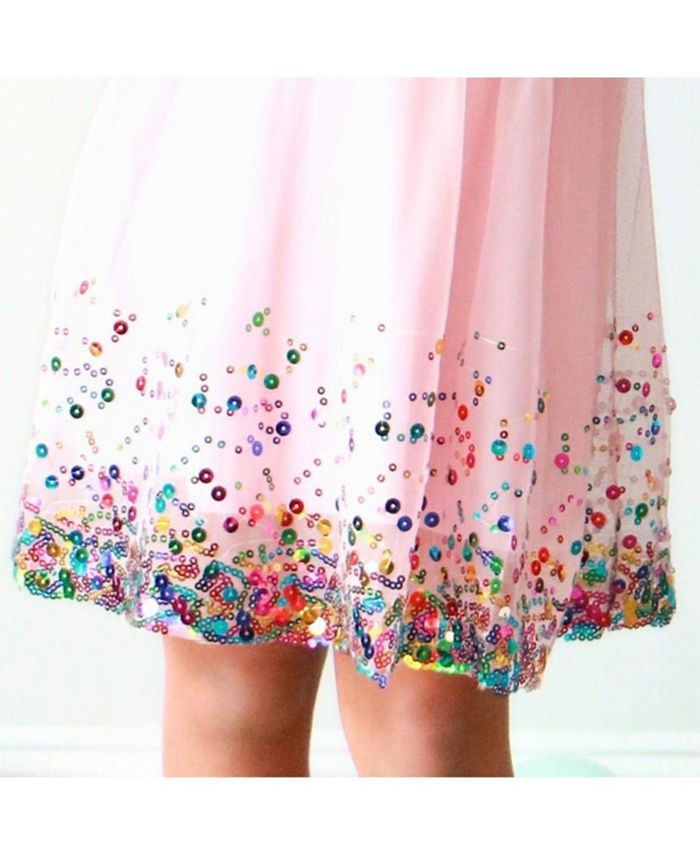 Платье-пачка с короткими рукавами Pink Confetti для девочек - Little Kid, Big Kid Sweet Wink, розовый — фото 3