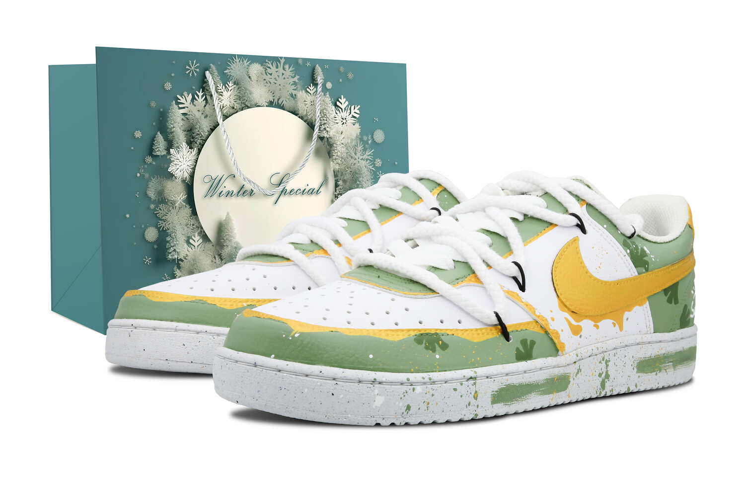 

Кроссовки Nike Court Vision 1 Skateboard Shoes Women's Low-Top Yellow