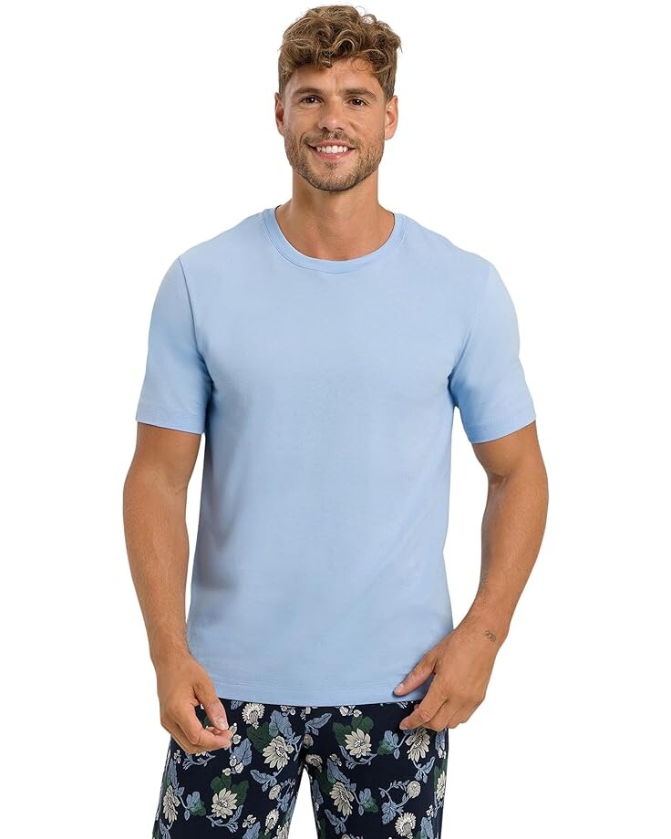 

Рубашка Hanro Living Short Sleeve Crew Neck Shirt, синий