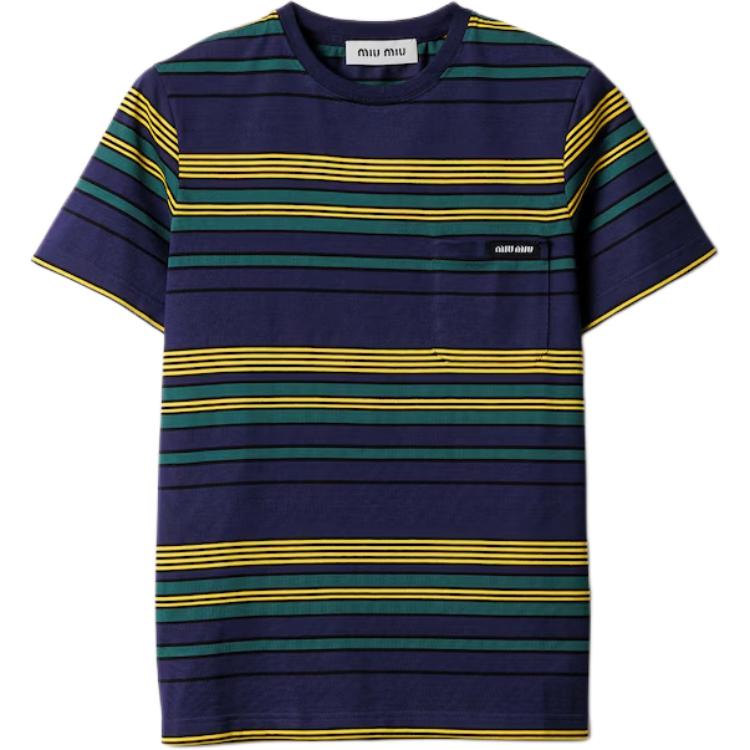 

Miu Miu Женская футболка бирюзового цвета с круглым вырезом, умеренно прямой крой, Зеленый, Miu Miu Женская футболка бирюзового цвета с круглым вырезом, умеренно прямой крой