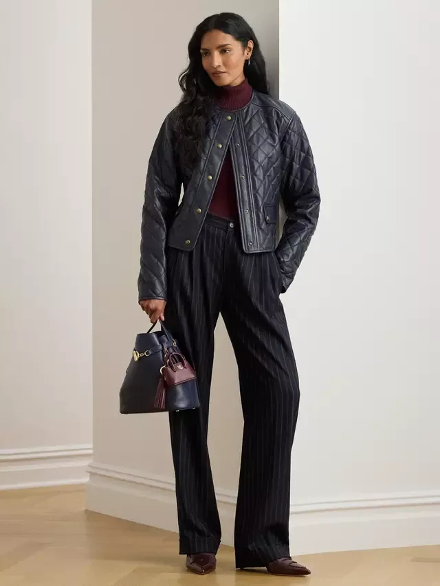 Брюки с высокой посадкой Ivelisse с плоским передним краем, классического кроя Ralph Lauren — фото 4