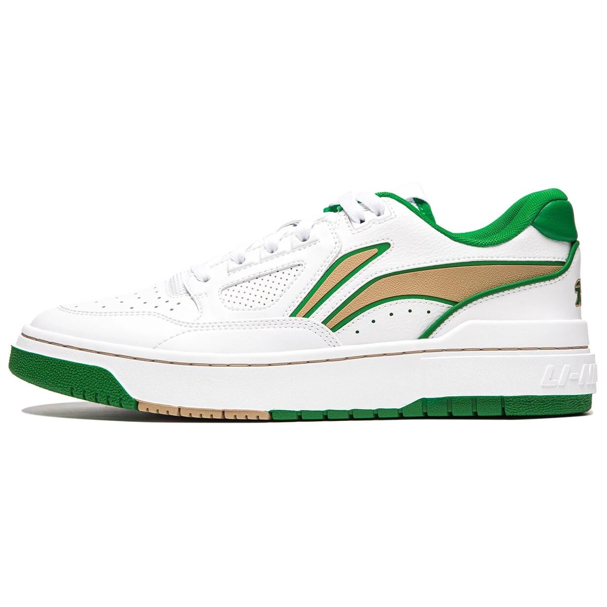 

Кроссовки LINING Skateboarding Shoes Unisex Low-top Standard White / Field Green, зеленый