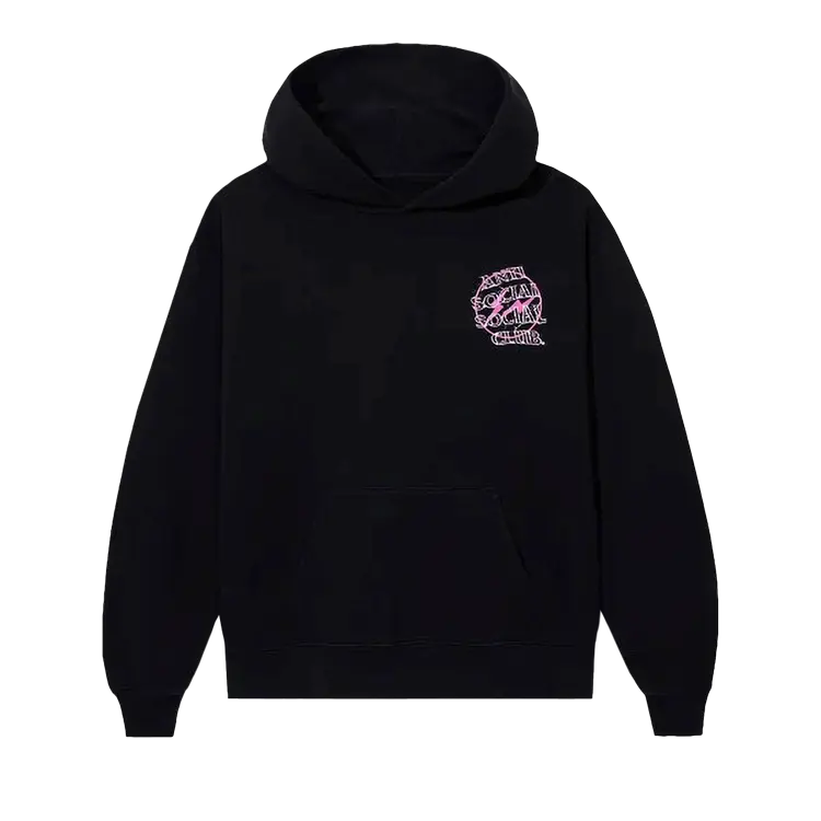 

Худи Anti Social Social Club x Fragment Bolt 'Black/Pink', черный