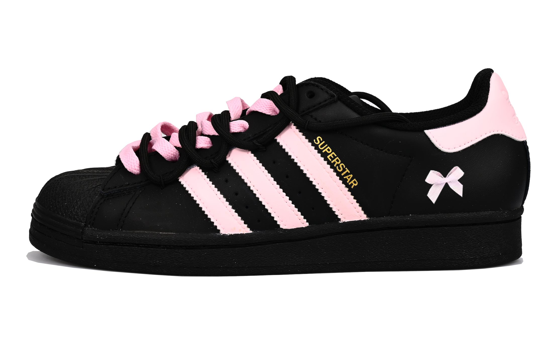 

Adidas Originals Детские кроссовки для скейтбординга Superstar J, износостойкие, низкие, черные, розовые, для подростков