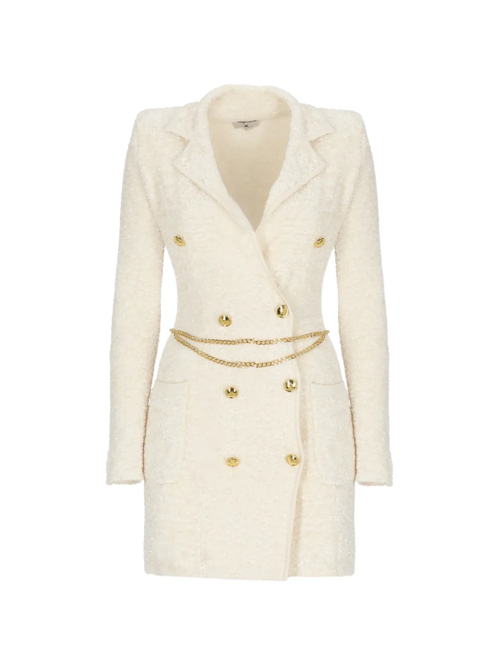 

Двубортное мини-платье Elisabetta Franchi, бежевый