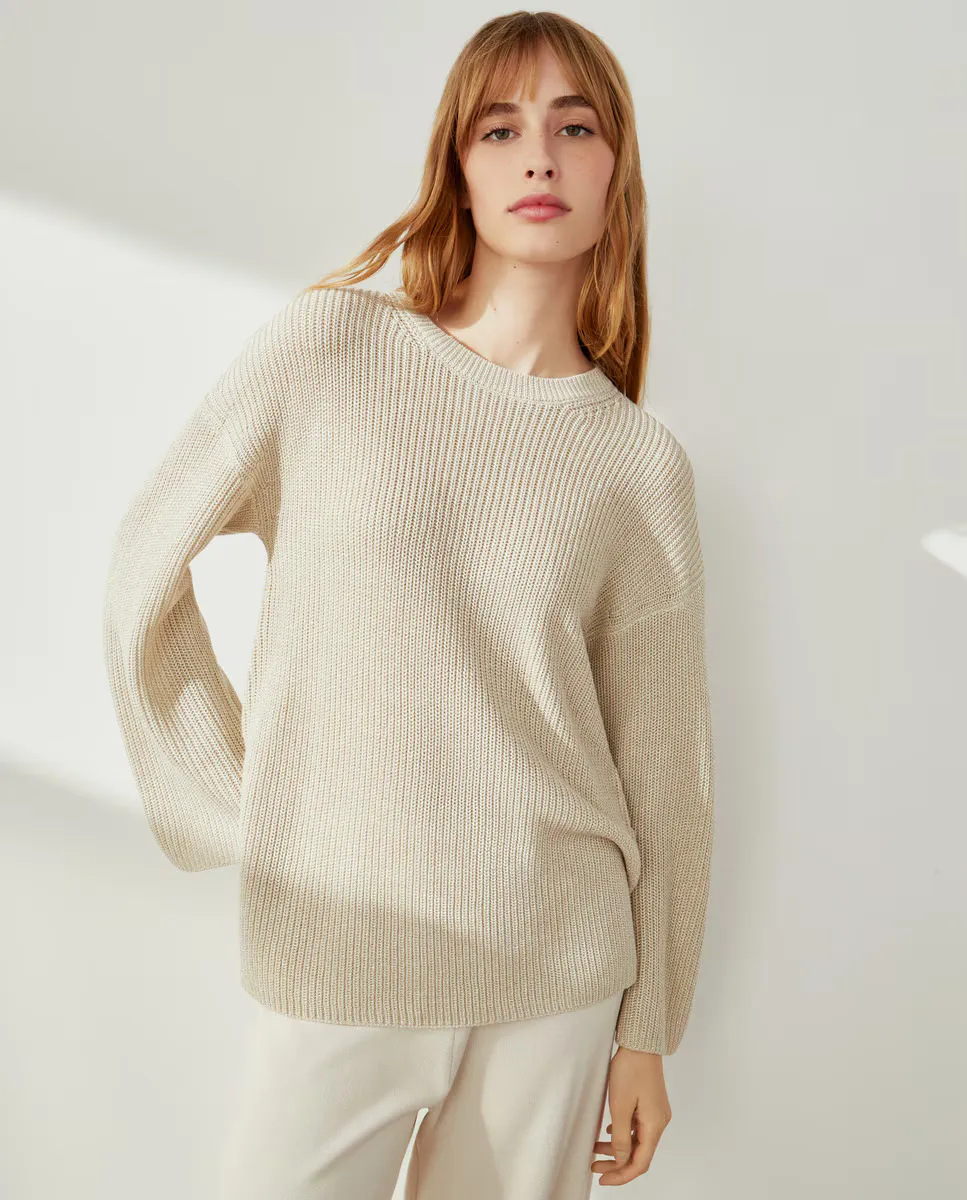 

Женский перламутровый вязаный свитер Southern Cotton, цвет Visón claro