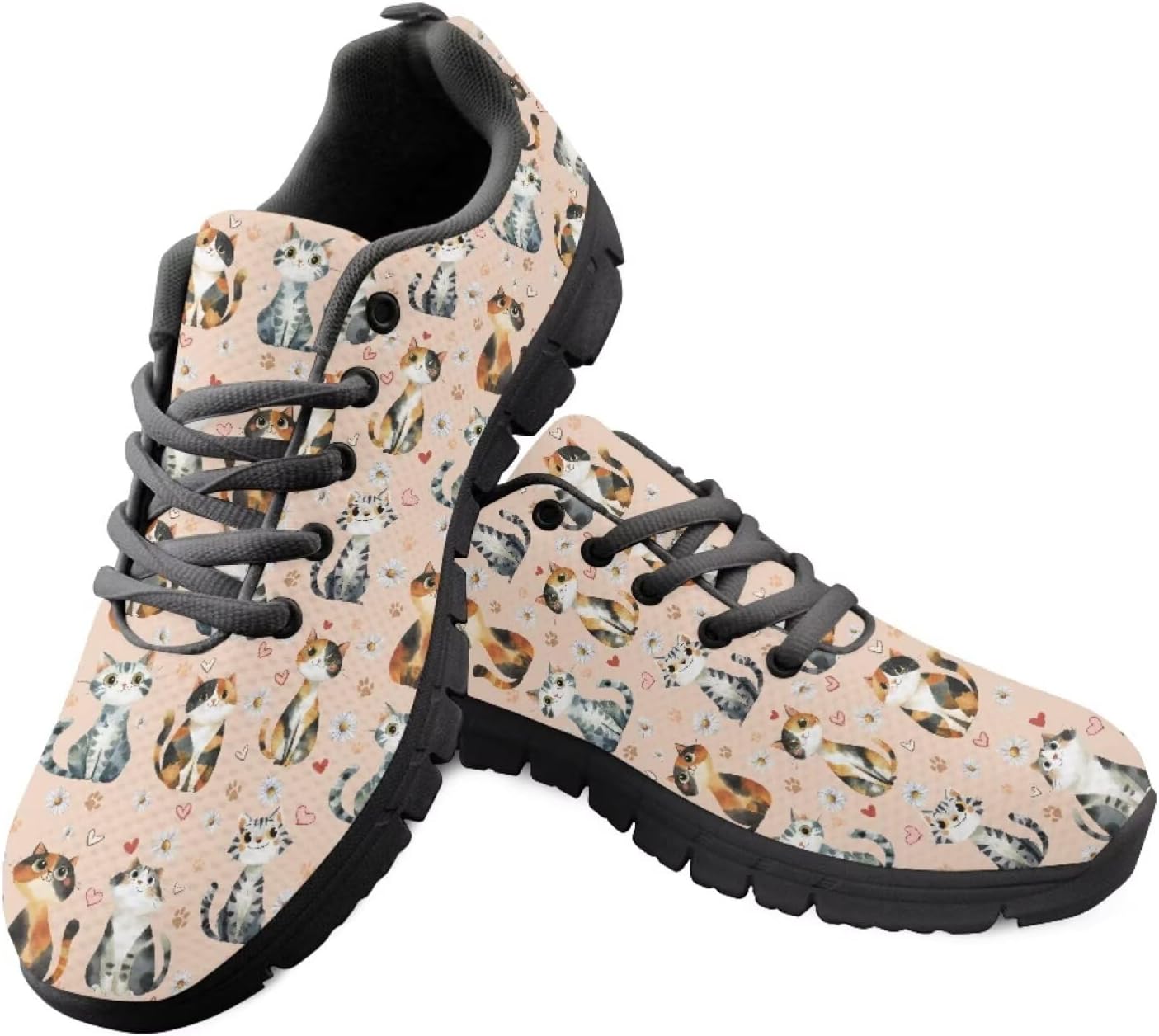 

Кроссовки с американским флагом для мужчин и женщин, кеды, для бега, прогулок и тенниса на День независимости, 4 июля Getelinseng, Cute Cat